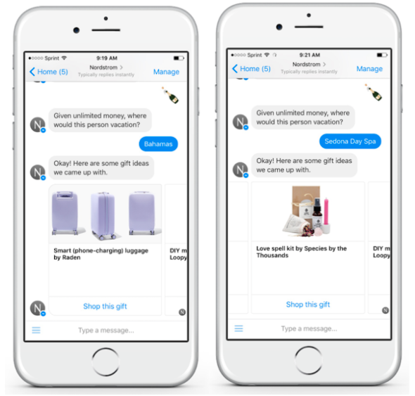 Nordstrom's chatbot