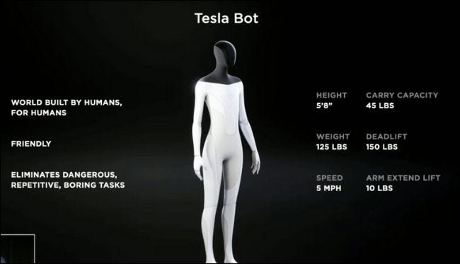 Tesla Bot Specifications