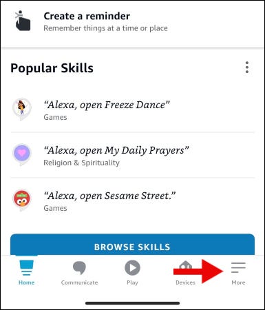 alexa app home page