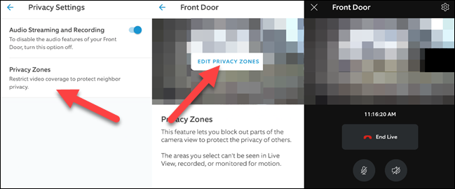 Block out camera areas for privacy.